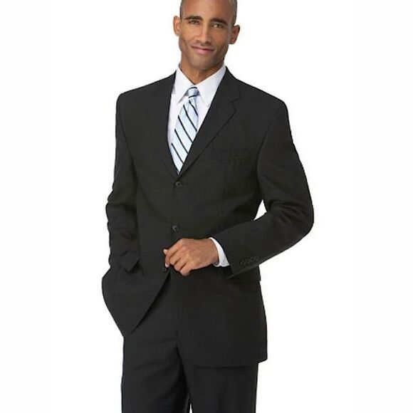 Van Heusen Men’s Black 3 Button Suit Jacket Blazer - Picture 1 of 11